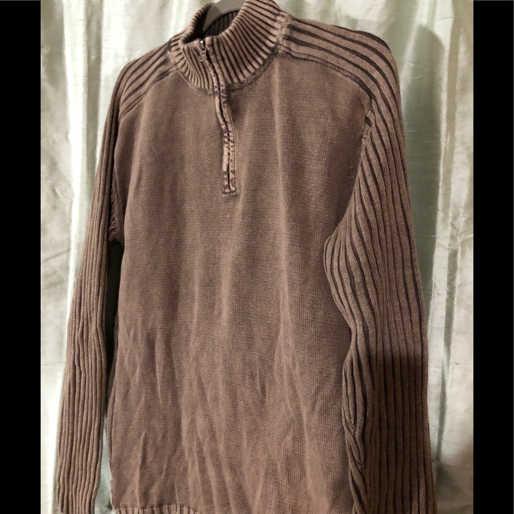 5 for $25Retrofit men’s sweater 1/4 zip, brown xl
